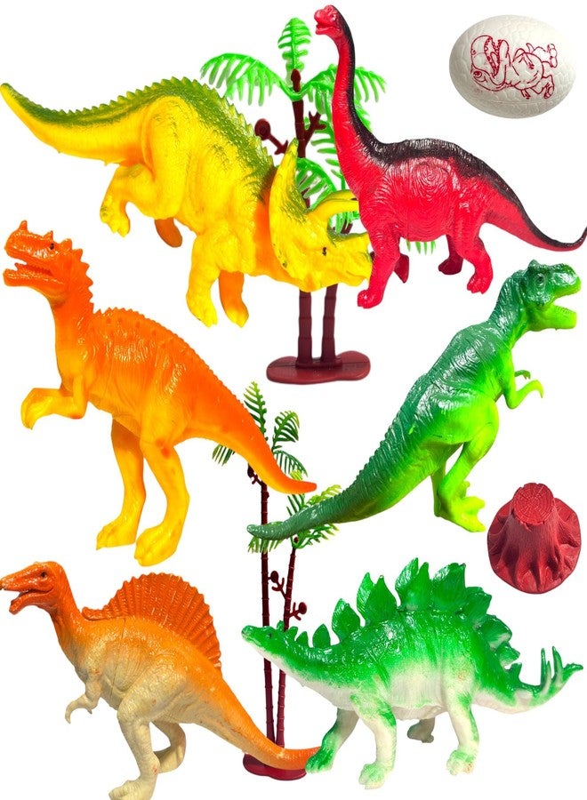 Munmoll Big Dinosaur Toys for Toddlers, 6 Piece Soft Dinosaur Figures with Plant and Egg Educational Realistic Toys for Boys and Girls Gift Realistic Dinosaur Animal Action Figure for Kids - Image 1